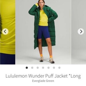 lululemon athletica Wunder Puff Long Jacket in Green